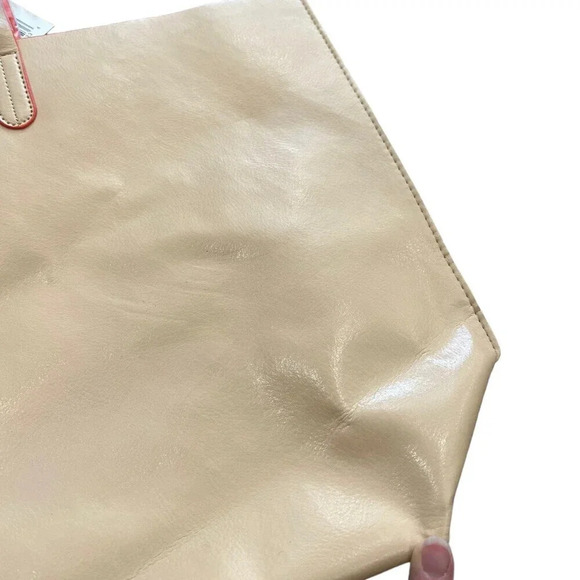 Lord & Taylor Beige Perforated Large Tote - Picture 7 of 9